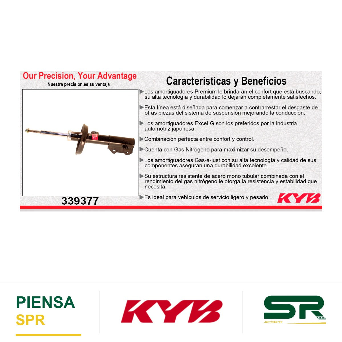 AMORTIGUADOR DELANTERO DERECHO GAS EXCEL-G BUICK LACROSSE EXC. SUSP. SPORT Y AUTONIVELANTE (2010-2013) KYB