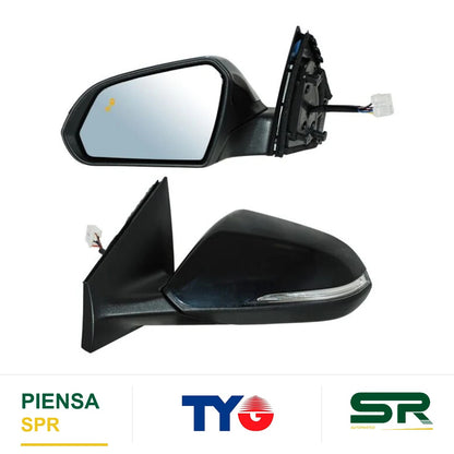 ESPEJO IZQUIERDO ELÉCTRICO PARA PINTAR BASE POROSO CON DIRECCIONAL CON SENS PUNTO CIEGO CON DESEMPAÑANTE 8 PINES . HYUNDAI SONATA 2015-2017 TYG
