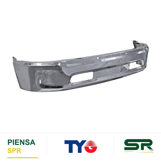 DEFENSA DELANTERA CROMADA SIN FARO DE NIEBLA SIN HOYO PARA SENSOR DODGE PICKUP 2014-2018 TYG