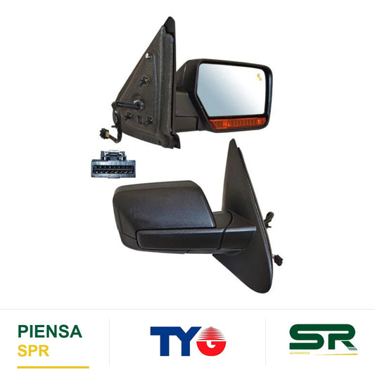 ESPEJO DERECHO ELÉCTRICO 15 PINES CON DIRECCIONAL CON DESEMPAÑANTE AUTOABATIBLE TEXTURIZADO CON SENSOR DE PUNTO CIEGO CON MEMORIA CON LUZ INFERIOR FORD EXPEDITION 2015-2017 TYG