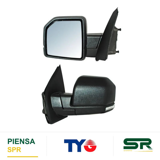 ESPEJO IZQUIERDO ELÉCTRICO 11 PINES CON DIRECCIONAL CON DESEMPAÑANTE TEXTURIZADO CON SENSOR DE PUNTO CIEGO CON LUZ INFERIOR LED FORD PICKUP / FORD F-150 C 2015-2020 / FORD SENS 2015-2020 TYG