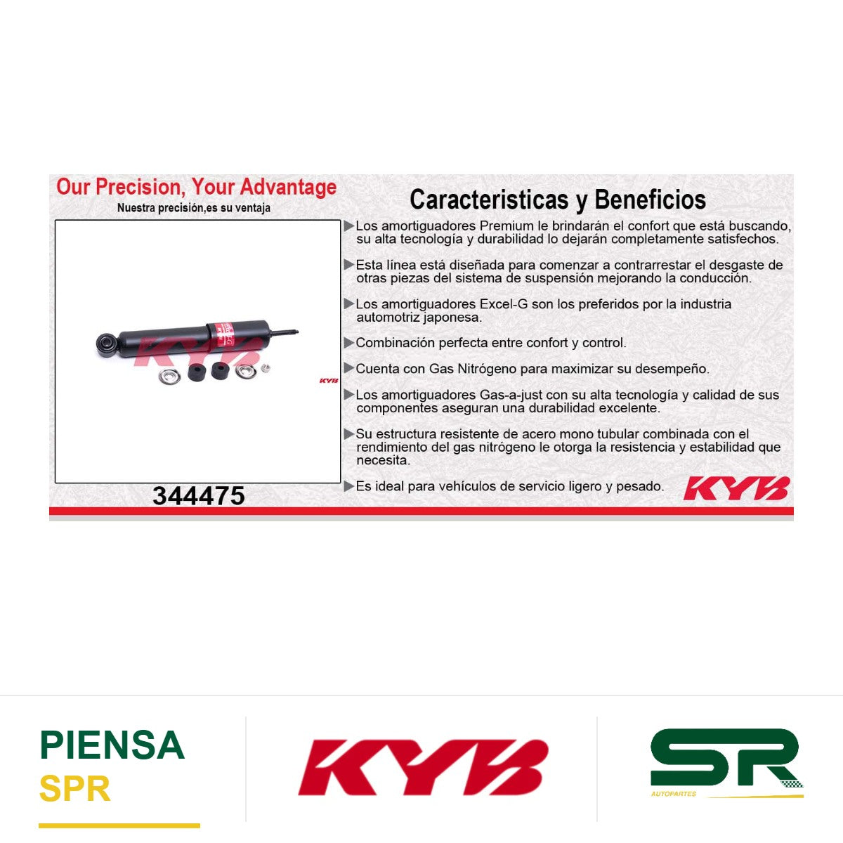 AMORTIGUADOR DELANTERO GAS EXCEL-G NISSAN. PICKUP NP300 4WD (2009-2011) KYB