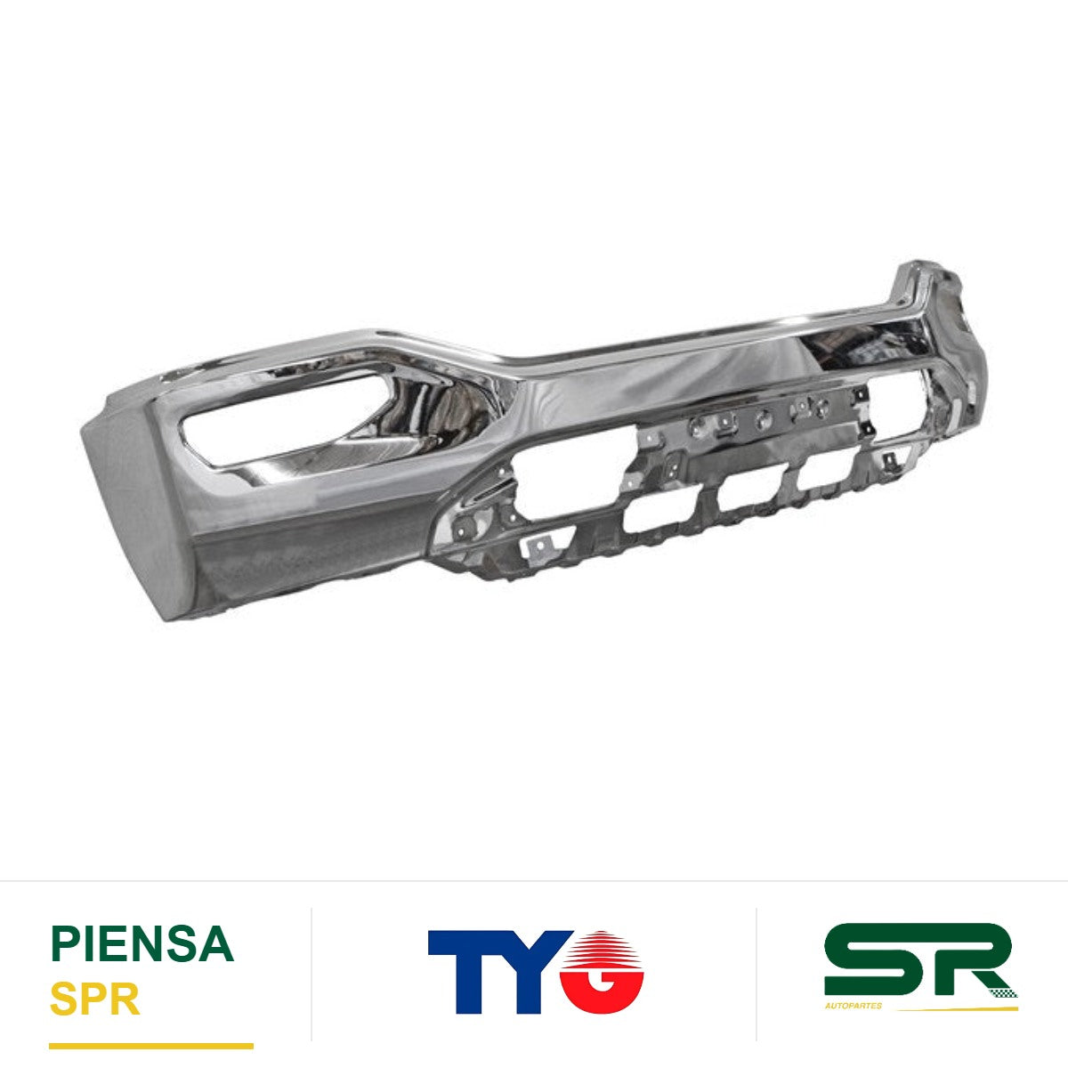 DEFENSA DELANTERA CROMADA PARA FARO DE NIEBLA SIN HOYO PARA SENSOR GMC 2014-2018 SIERRA TYG