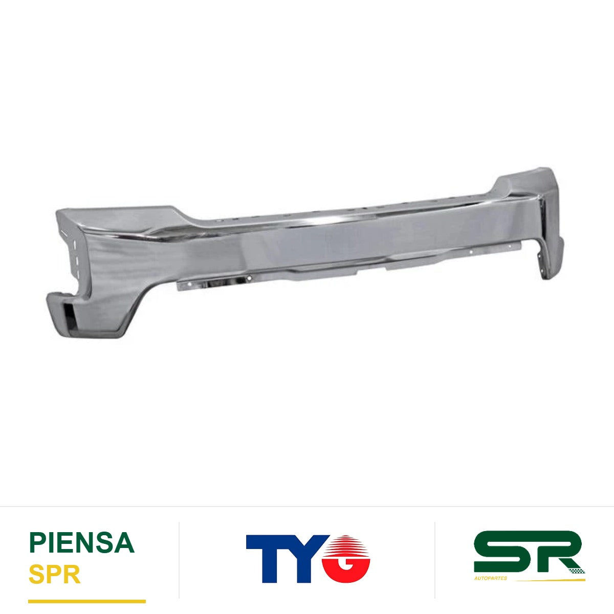 DEFENSA DELANTERA SIN HOYO PARA SENSOR CROMADA CHEVROLET PICKUP 2019-2025 TYG