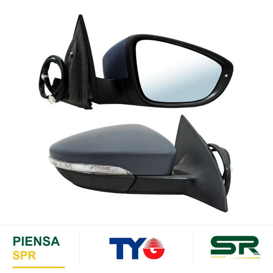 ESPEJO DERECHO ELÉCTRICO 13 PINES CON DIRECCIONAL CON DESEMPAÑANTE AUTOABATIBLE PARA PINTAR CON MEMORIA CON LUZ INFERIOR VOLKSWAGEN PASSAT CC 2012-2016 TYG