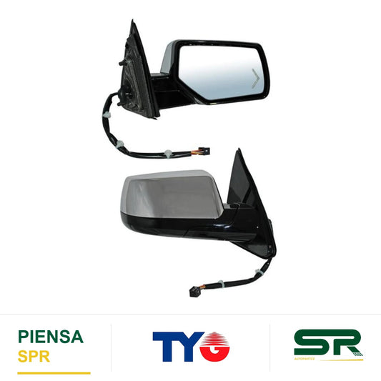 ESPEJO DERECHO ELÉCTRICO 14 PINES CON DESEMPAÑANTE CROMADO CON MEMORIA CON LUZ INFERIOR CHEVROLET PICKUP 2014-2018 / CHEVROLET C 2014-2018 / CHEVROLET DIRREC 2014-2018 TYG