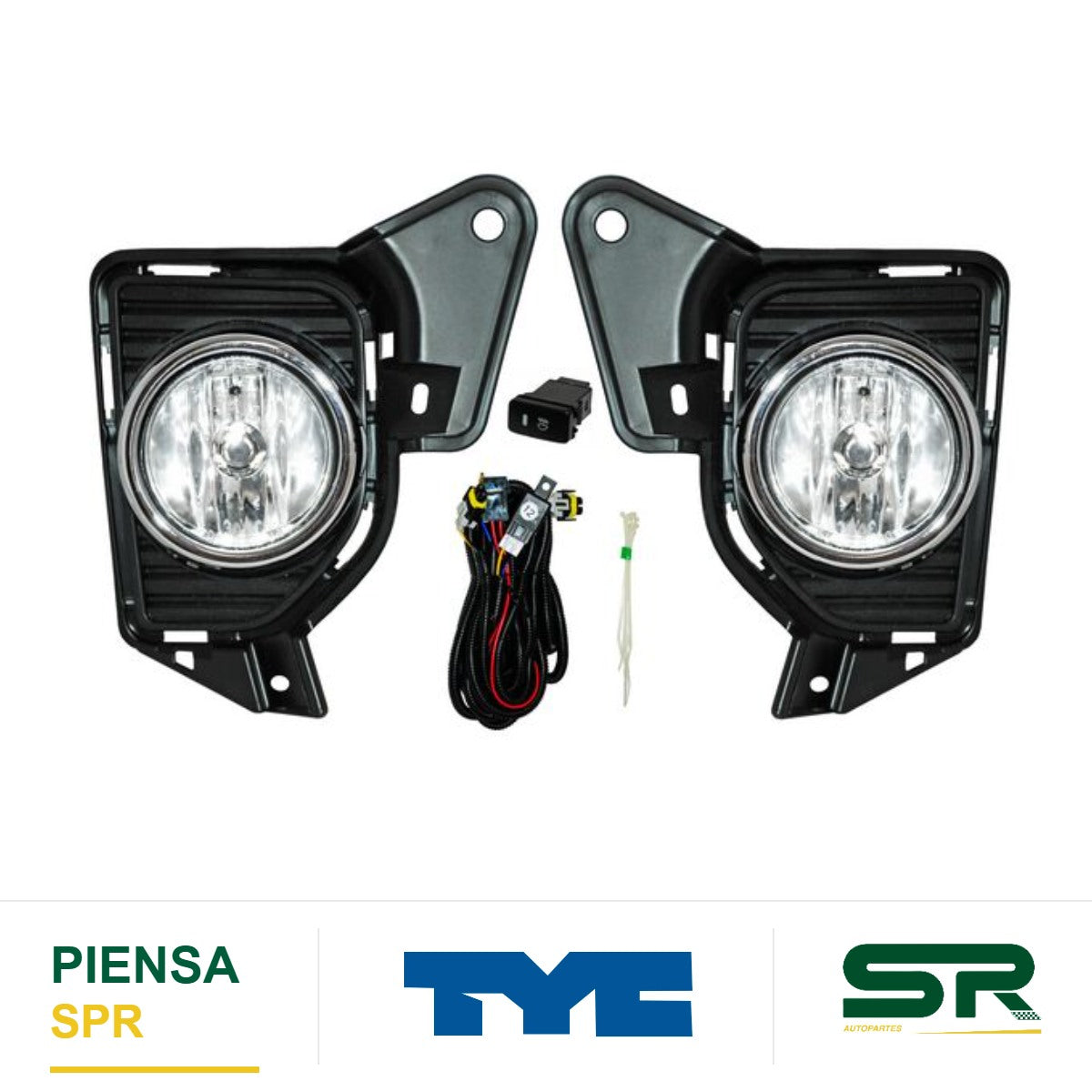 FARO DE NIEBLA CROMADA JUEGO TOYOTA HIACE 2014-2019 C / PARRILLA FILO TYC