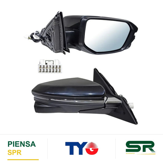ESPEJO DERECHO ELÉCTRICO 13 PINES CON DIRECCIONAL CON DESEMPAÑANTE PARA PINTAR CON CÁMARA HONDA CIVIC C 2016-2021 / HONDA CROMO Q10 (MOLDE) 2016-2021 TYG