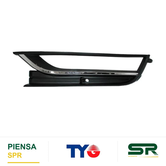 REJILLA IZQUIERDO PARA FARO DE NIEBLA CROMADA VOLKSWAGEN PASSAT 2012-2015 C / MOLD LINEAS TYG