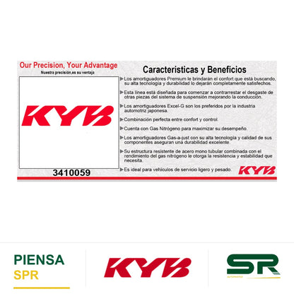 AMORTIGUADOR TRASERO DERECHO GAS EXCEL-G MITSUBISHI OUTLANDER (2014-2017) SOLO PARA ES, SE KYB