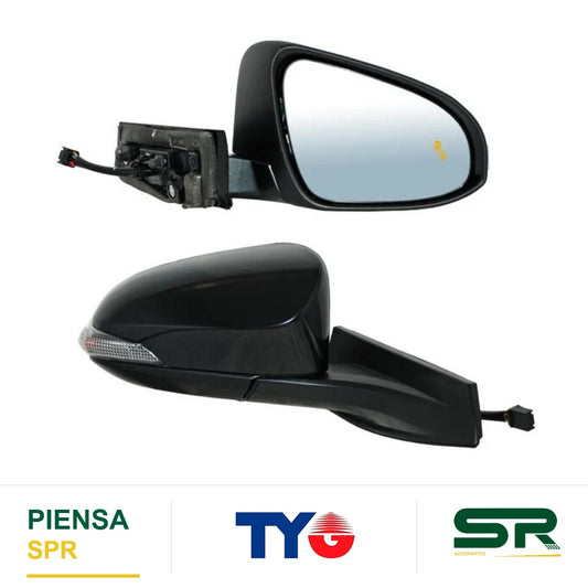 ESPEJO DERECHO ELÉCTRICO 11 PINES CON DIRECCIONAL CON DESEMPAÑANTE CON SENSOR DE PUNTO CIEGO CON LUZ INFERIOR TOYOTA CHR AUTO 2018-2020 TYG