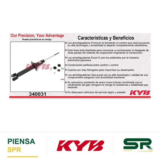 AMORTIGUADOR TRASERO GAS EXCEL-G ACURA TL (2009-2014) - TSX (2009-2014) - HONDA ACCORD (2013-2017). KYB
