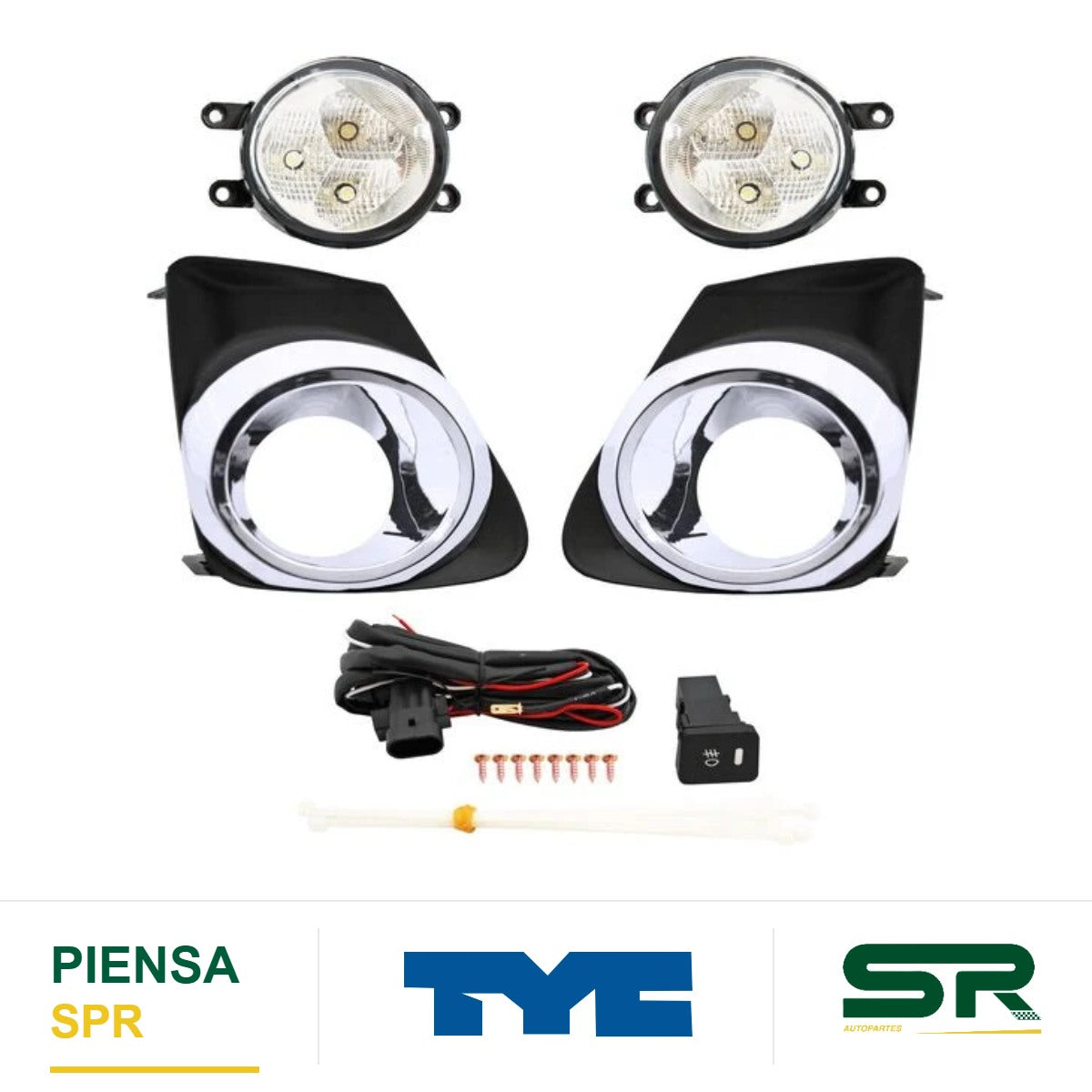 FARO DE NIEBLA JUEGO LED TOYOTA COROLLA 2011-2013 C / PARRILLA C / CROMO C TYC
