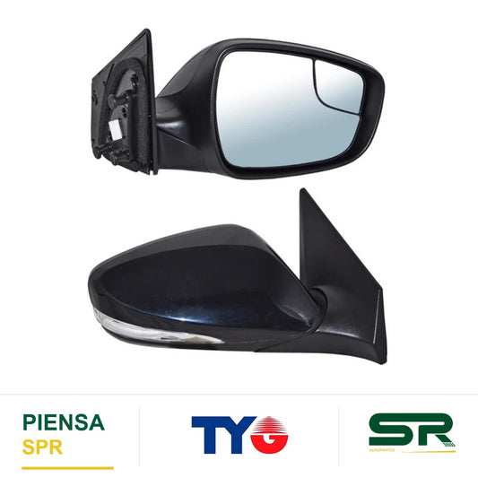 ESPEJO DERECHO ELÉCTRICO 6 PINES CON DIRECCIONAL CON DESEMPAÑANTE PARA PINTAR CON SENSOR DE PUNTO CIEGO HYUNDAI ELANTRA 2015-2016 TYG