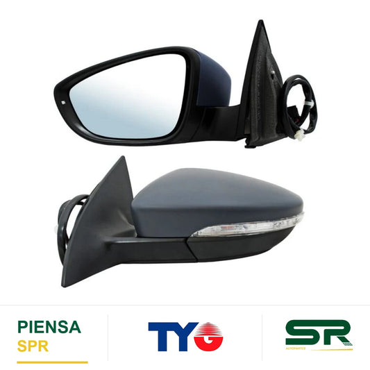 ESPEJO IZQUIERDO ELÉCTRICO 13 PINES CON DIRECCIONAL CON DESEMPAÑANTE AUTOABATIBLE PARA PINTAR CON MEMORIA CON LUZ INFERIOR VOLKSWAGEN PASSAT CC 2012-2016 TYG
