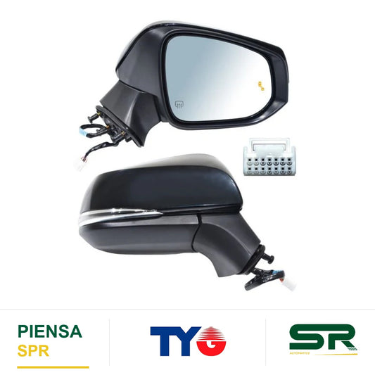 ESPEJO DERECHO ELÉCTRICO 8 PINES CON DIRECCIONAL CON DESEMPAÑANTE PARA PINTAR CON SENSOR DE PUNTO CIEGO TOYOTA COROLLA CROOS 2022-2024 TYG