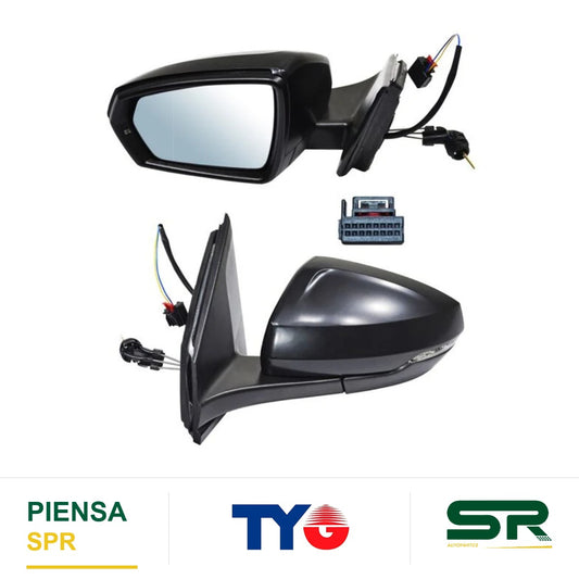 ESPEJO IZQUIERDO CONTROL INTERIOR 2 PINES CON DIRECCIONAL PARA PINTAR VOLKSWAGEN POLO C 2024-2025 / VOLKSWAGEN CONT 250117 2024-2025 TYG