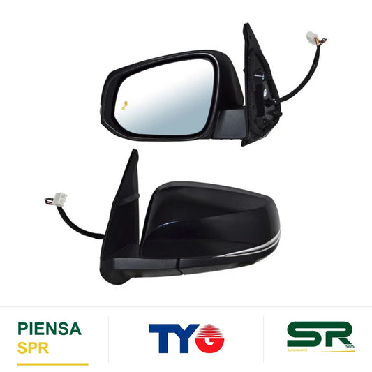ESPEJO IZQUIERDO ELÉCTRICO 8 PINES CON DIRECCIONAL CON DESEMPAÑANTE PARA PINTAR CON SENSOR DE PUNTO CIEGO TOYOTA TACOMA 2016-2023 TYG