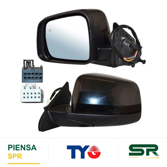 ESPEJO IZQUIERDO ELÉCTRICO 13 PINES CON DESEMPAÑANTE AUTOABATIBLE PARA PINTAR CON SENSOR DE PUNTO CIEGO CON MEMORIA JEEP GRAND CHEROKEE 2011-2014 TYG