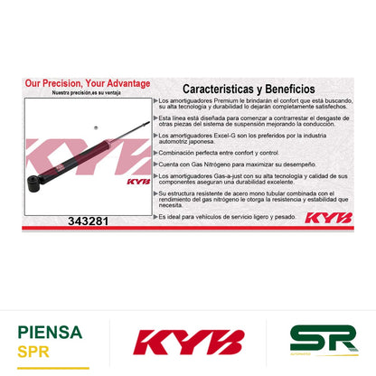 AMORTIGUADOR TRASERO GAS EXCEL-G AUDI A6 (1998-2004) - VW PASSAT (1998-2005). 1609003 832513 KYB