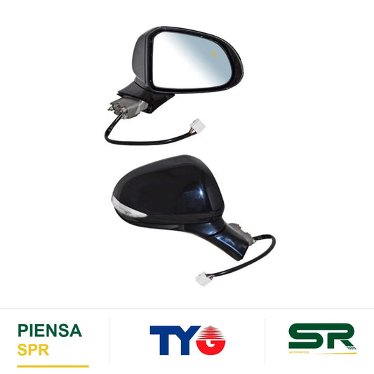 ESPEJO DERECHO ELÉCTRICO 10 PINES CON DIRECCIONAL CON DESEMPAÑANTE PARA PINTAR CON SENSOR DE PUNTO CIEGO CON LUZ INFERIOR HYUNDAI SANTA FE 2019-2020 TYG