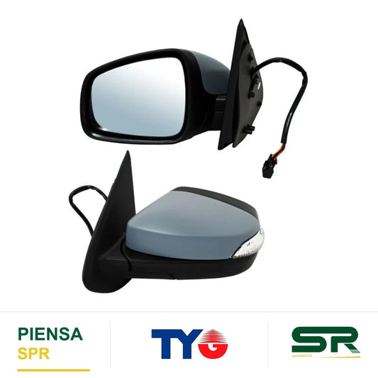 ESPEJO IZQUIERDO ELÉCTRICO 7 PINES CON DIRECCIONAL PARA PINTAR RENAULT SANDERO / RENAULT STEPWAY 2016-2019 / RENAULT LOGAN 723D 2015-2019 TYG