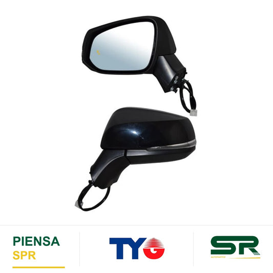 ESPEJO IZQUIERDO ELÉCTRICO 8 PINES CON DIRECCIONAL CON DESEMPAÑANTE PARA PINTAR CON SENSOR DE PUNTO CIEGO TOYOTA RAV4 XLE 2019-2024 TYG