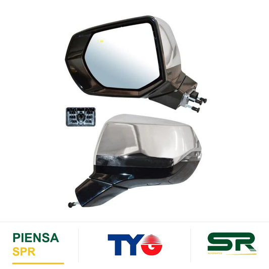 ESPEJO IZQUIERDO ELÉCTRICO 14 PINES CON DIRECCIONAL CON DESEMPAÑANTE AUTOABATIBLE CROMADO CON SENSOR DE PUNTO CIEGO CON MEMORIA CON LUZ INFERIOR CHEVROLET TAHOE / CHEVROLET YUKON 2021-2022 TYG