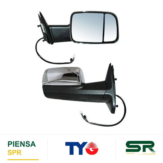 ESPEJO DERECHO ELÉCTRICO CON DIRECCIONAL CON DESEMPAÑANTE CROMADO CON MEMORIA CON LUZ INFERIOR DODGE PU 2013-2016 / DODGE 1 2013-2016 TYG