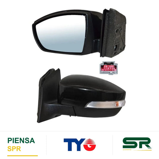 ESPEJO IZQUIERDO ELÉCTRICO 11 PINES CON DIRECCIONAL CON DESEMPAÑANTE PARA PINTAR CON SENSOR DE PUNTO CIEGO CON LUZ INFERIOR FORD FOCUS 2015-2017 TYG