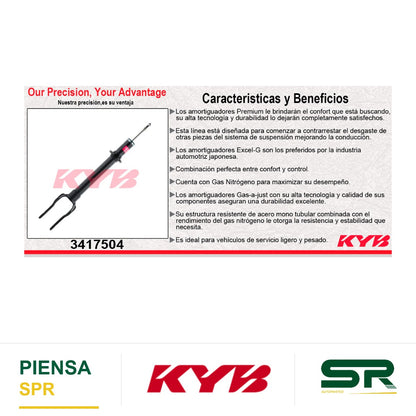 AMORTIGUADOR DELANTERO GAS EXCEL-G DODGE DURANGO TODOS (2011-2012) - JEEP GRAND CHEROKEE (2011-2015). KYB