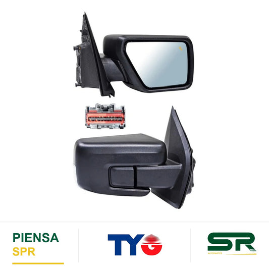 ESPEJO DERECHO ELÉCTRICO 11 PINES CON DIRECCIONAL CON DESEMPAÑANTE TEXTURIZADO CON SENSOR DE PUNTO CIEGO CON LUZ INFERIOR FORD PICKUP F-150 C 2021-2024 / FORD SENS TEMP 250404 2021-2024 TYG