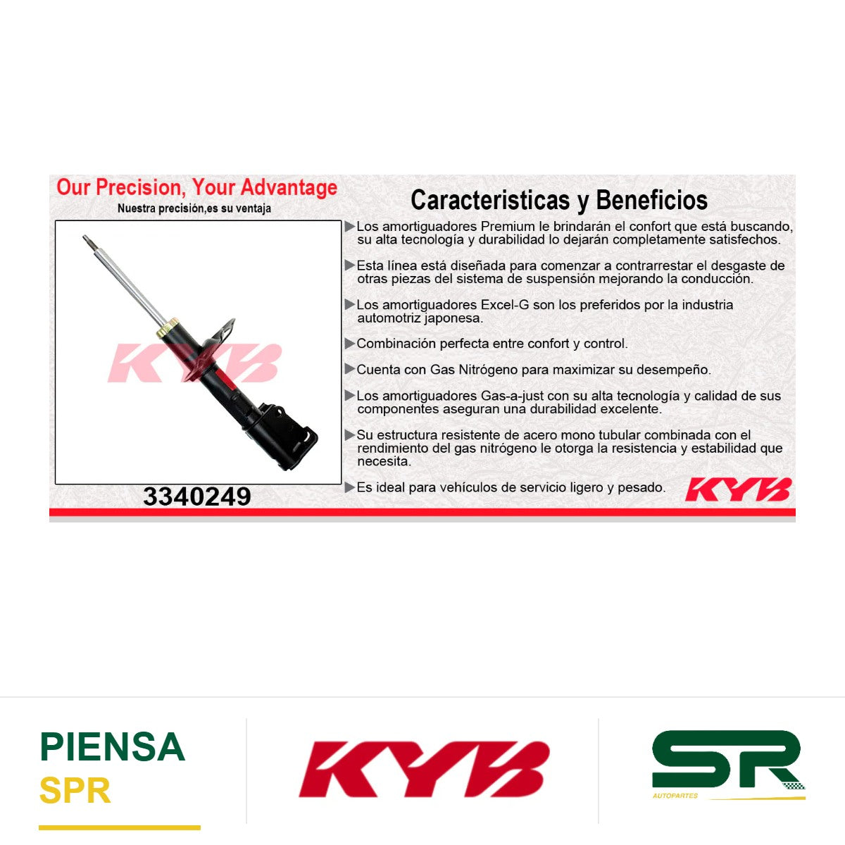 AMORTIGUADOR DELANTERO DERECHO GAS EXCEL-G DODGE JOURNEY (2014-2020). KYB