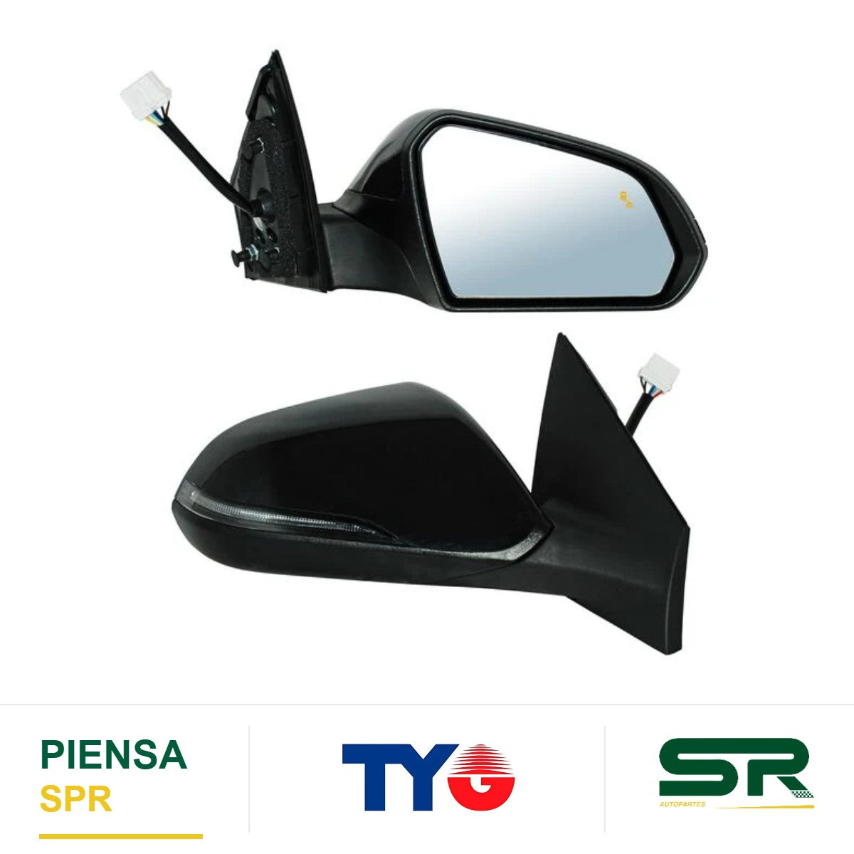 ESPEJO DERECHO ELÉCTRICO CON DESEMPAÑANTE CON DIRECCIONAL PARA PINTAR CON SENS PUNTO CIEGO 8 PINES MTP HYUNDAI LAT SONATA 2018-2019 TYG