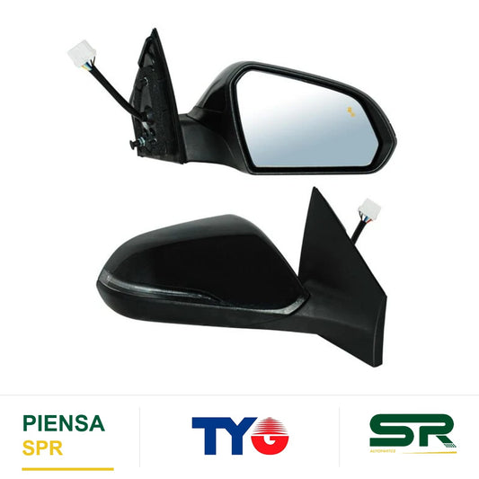 ESPEJO DERECHO ELÉCTRICO 8 PINES CON DIRECCIONAL CON DESEMPAÑANTE PARA PINTAR CON SENSOR DE PUNTO CIEGO HYUNDAI LAT SONATA 2018-2019 TYG
