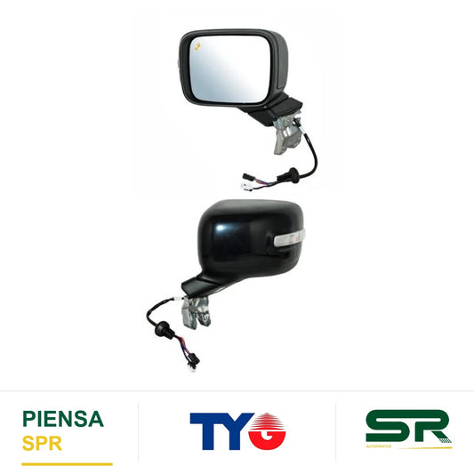 ESPEJO IZQUIERDO ELÉCTRICO 7 PINES CON DIRECCIONAL CON DESEMPAÑANTE PARA PINTAR CON SENSOR DE PUNTO CIEGO JEEP RENEGADE 2015-2023 TYG