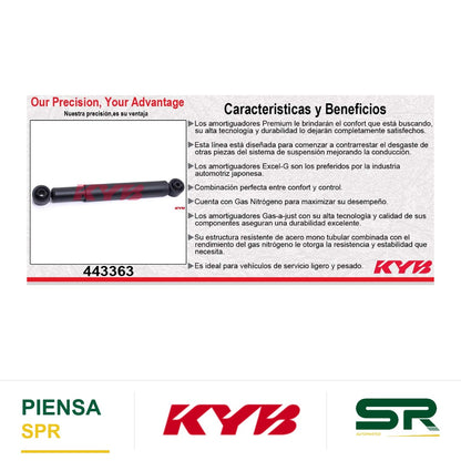 AMORTIGUADOR TRASERO DERECHO HIDRÁULICO NISSAN PATHFINDER (1998-2004) KYB