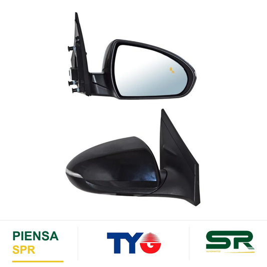 ESPEJO DERECHO ELÉCTRICO 12 PINES CON DIRECCIONAL CON DESEMPAÑANTE PARA PINTAR CON SENSOR DE PUNTO CIEGO CON MEMORIA HYUNDAI IONIQ 2018-2022 TYG
