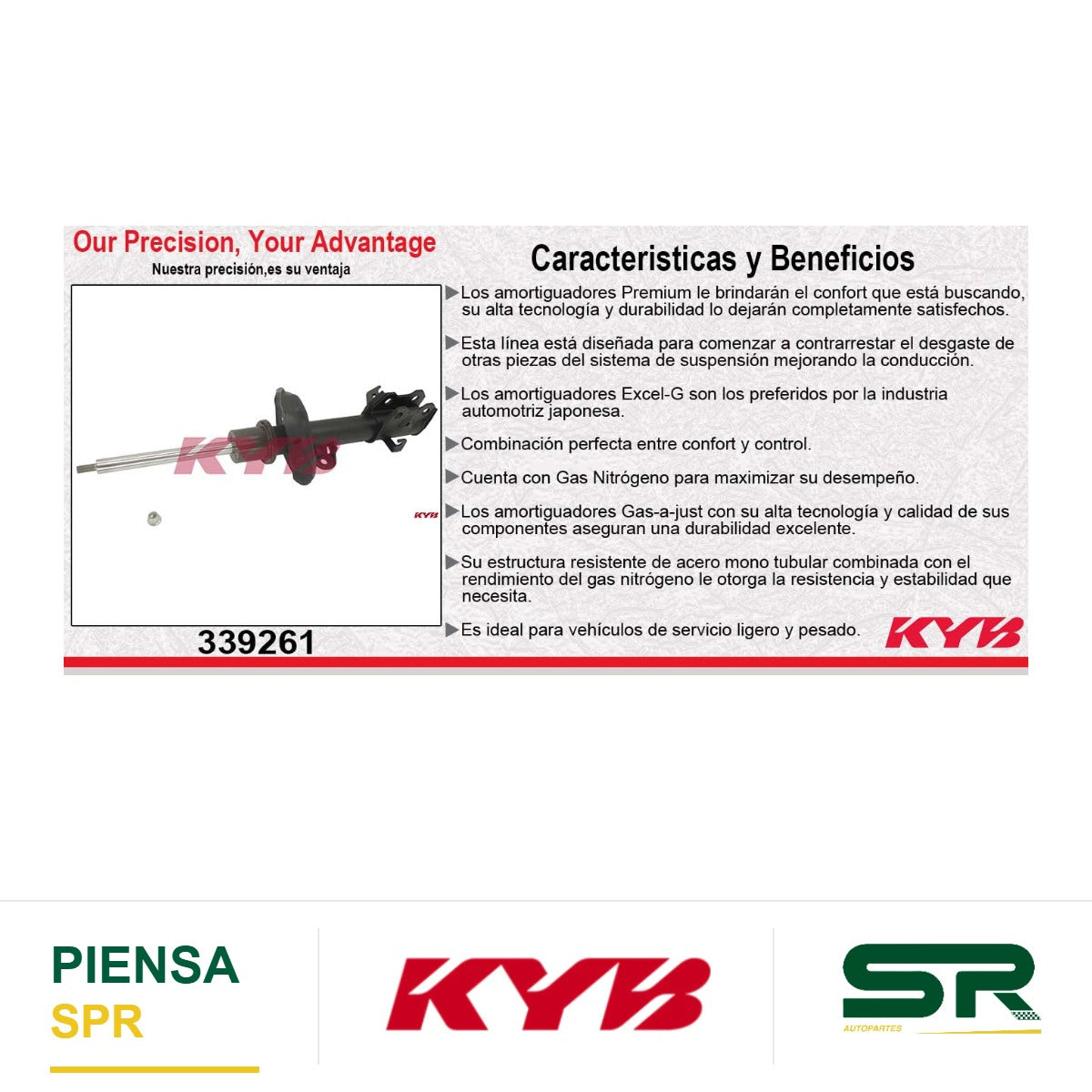 AMORTIGUADOR DELANTERO DERECHO GAS EXCEL-G ACURA RDX (2007-2012) - HONDA CR-V (2007-2016). KYB
