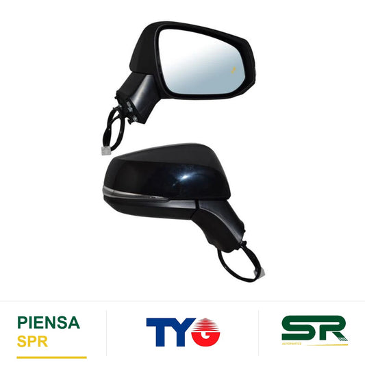 ESPEJO DERECHO ELÉCTRICO 8 PINES CON DIRECCIONAL CON DESEMPAÑANTE PARA PINTAR CON SENSOR DE PUNTO CIEGO TOYOTA RAV4 XLE 2019-2024 TYG
