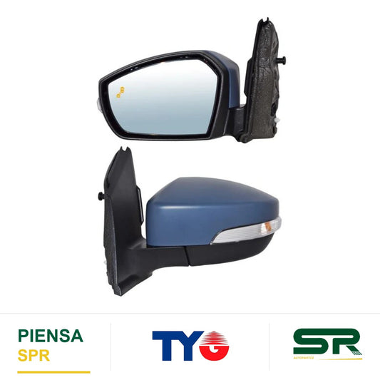 ESPEJO IZQUIERDO ELÉCTRICO 14 PINES CON DIRECCIONAL CON DESEMPAÑANTE PARA PINTAR CON SENSOR DE PUNTO CIEGO CON MEMORIA CON LUZ INFERIOR FORD ESCAPE 2017-2019 TYG