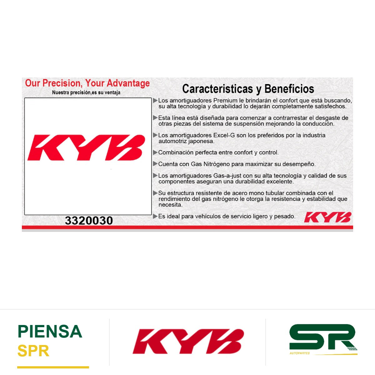 AMORTIGUADOR DELANTERO DERECHO GAS EXCEL-G HONDA BR-V (2018-2020). TODOS KYB