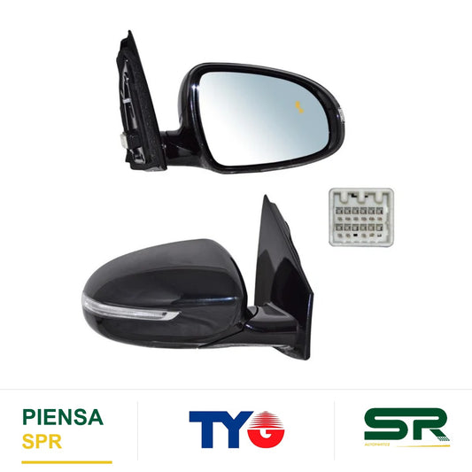ESPEJO DERECHO ELÉCTRICO 10 PINES CON DIRECCIONAL CON DESEMPAÑANTE AUTOABATIBLE CON SENSOR DE PUNTO CIEGO KIA SPORTAGE 2017-2022 TYG