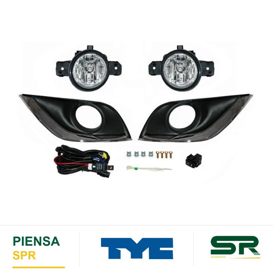 FARO DE NIEBLA CROMADA JUEGO NISSAN VERSA 2015-2019 / V-DRIVE 2020-2023 C / REJILLA FILO 624 RDC700 TYC