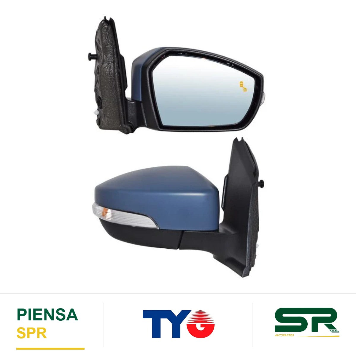 ESPEJO DERECHO ELÉCTRICO PARA PINTAR CON SENS PUNTO CIEGO CON DESEMPAÑANTE CON MEM CON DIRECCIONAL CON LUZ INFERIOR MTP 14 PINES CCC3 FORD ESCAPE 2017-2019 TYG