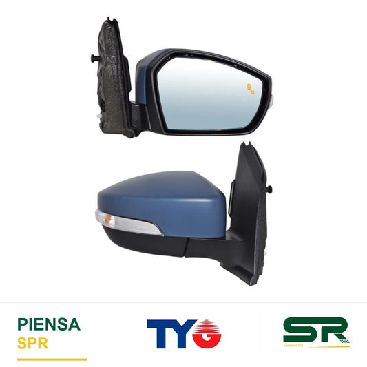 ESPEJO DERECHO ELÉCTRICO 14 PINES CON DIRECCIONAL CON DESEMPAÑANTE PARA PINTAR CON SENSOR DE PUNTO CIEGO CON MEMORIA CON LUZ INFERIOR FORD ESCAPE 2017-2019 TYG