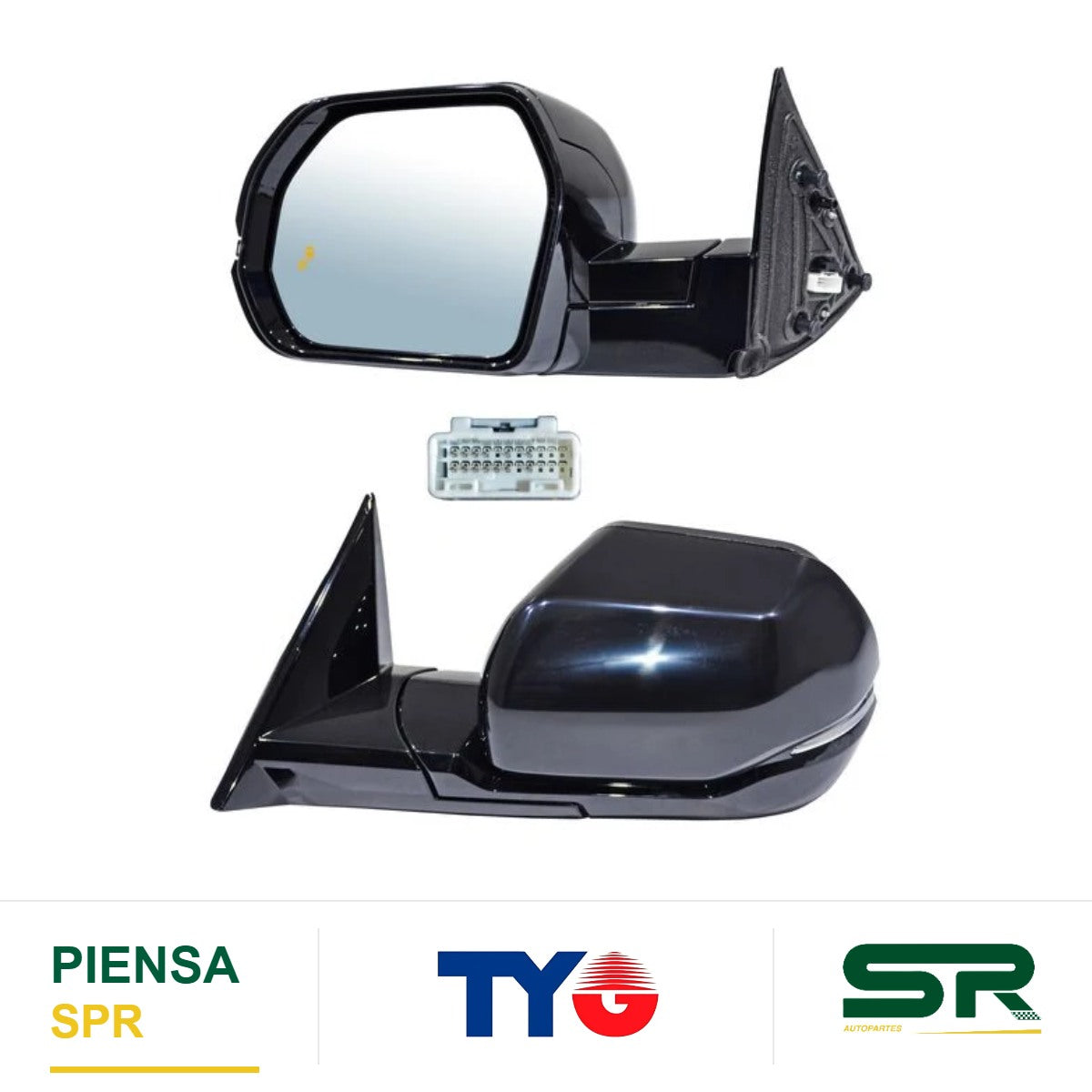 ESPEJO IZQUIERDO ELÉCTRICO PARA PINTAR CON DIRECCIONAL CON SENSOR PUNTO CIEGO CON DESEMPAÑANTE 7 PINES TOYOTA TUNDRA 2022-2023 TYG