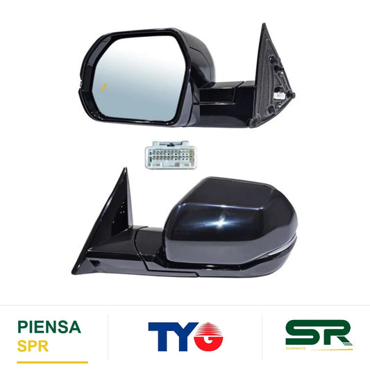 ESPEJO IZQUIERDO ELÉCTRICO 7 PINES CON DIRECCIONAL CON DESEMPAÑANTE PARA PINTAR CON SENSOR DE PUNTO CIEGO TOYOTA TUNDRA 2022-2023 TYG