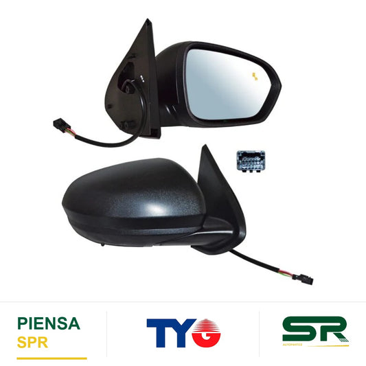 ESPEJO DERECHO ELÉCTRICO 9 PINES CON DESEMPAÑANTE TEXTURIZADO CON SENSOR DE PUNTO CIEGO RENAULT DUSTER C 2021-2025 / RENAULT SENSOR 2021-2025 TYG