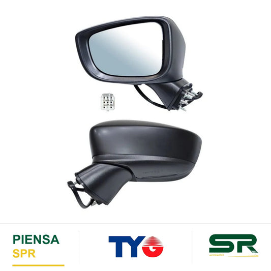 ESPEJO IZQUIERDO ELÉCTRICO 6 PINES CON DIRECCIONAL CON DESEMPAÑANTE PARA PINTAR TOYOTA MAZDA 2 2016-2023 / TOYOTA YARIS R 2016-2020 TYG